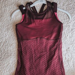 Lululemon Maroon Tank Top w/ Connecting Sports Bra